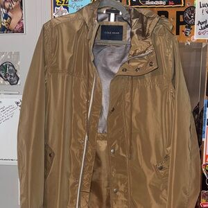 Cole Haan Men's khaki Hooded Raincoat
